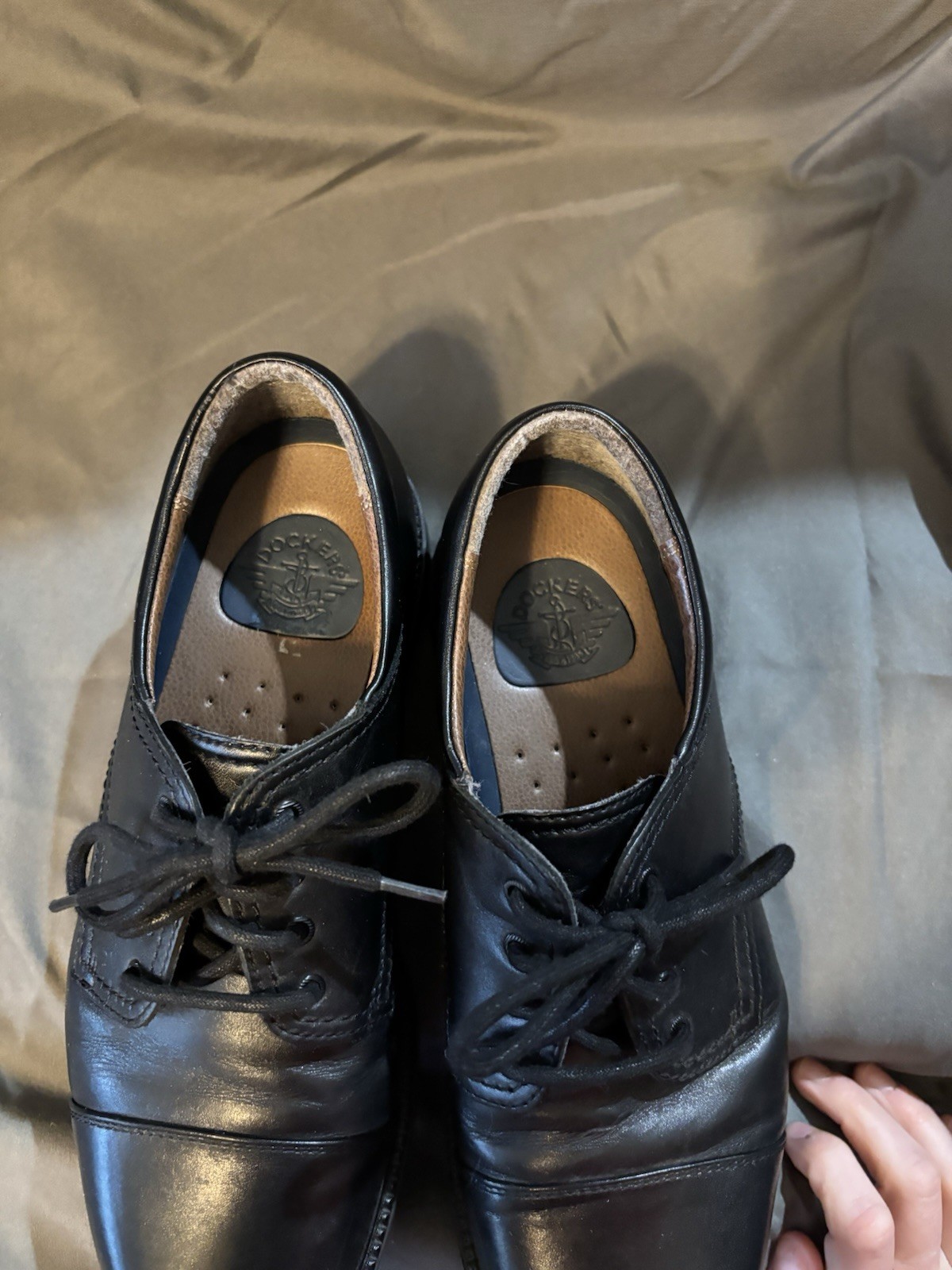 SAOLA Scarpe Dockers da uomo nere Gordon Oxford in pelle con punta a cappuccio #90 2214 taglia 9 M