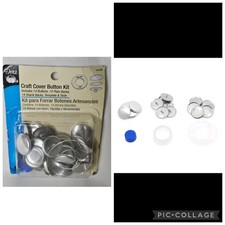 New Dritz 114-36 Craft Cover Button Kit Sz 36 7/8" 14 Buttons Plain Shank Backs