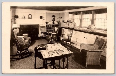 Farmington CT Sitting Room Window Seat RPP Postcard 1943 Woodhaven NY BB103