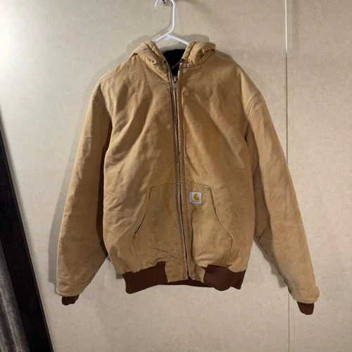 Carhartt J04 BRN Duck Thermal Lined Active Jacket Brown Mens Large Tall - product listing photo