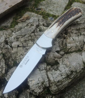 JOKER " COCKER " Messer Taschenmesser Lockback MoVa 4116 Stahl Horngriff NC47