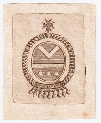 Exlibris Maugue D'Ennezat Medecin Arzt Wappen Blason Bookplate Gravure 18E