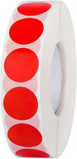 Pack of 2000 Round Color Coding Circle Dots Stickers Labels 1", Red