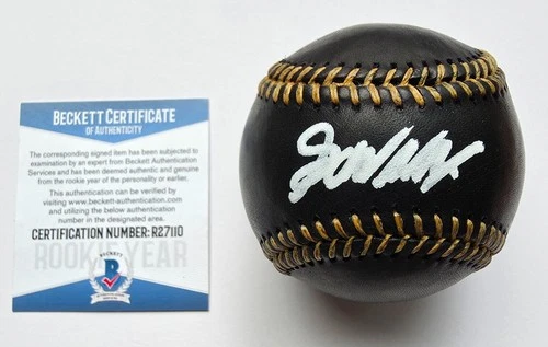 Gavin Lux Signed Auto Black OML Baseball Beckett COA Dodgers Reds
