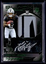 2025 Panini Black Ashton Jeanty #2 Rookie Patch Autographs Emerald /25 Raiders