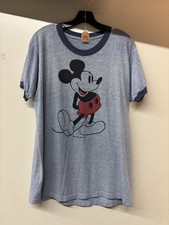 VINTAGE MICKEY MOUSE WALT DISNEY T-SHIRT RINGER TEE BEAUTIFUL 21  PTP