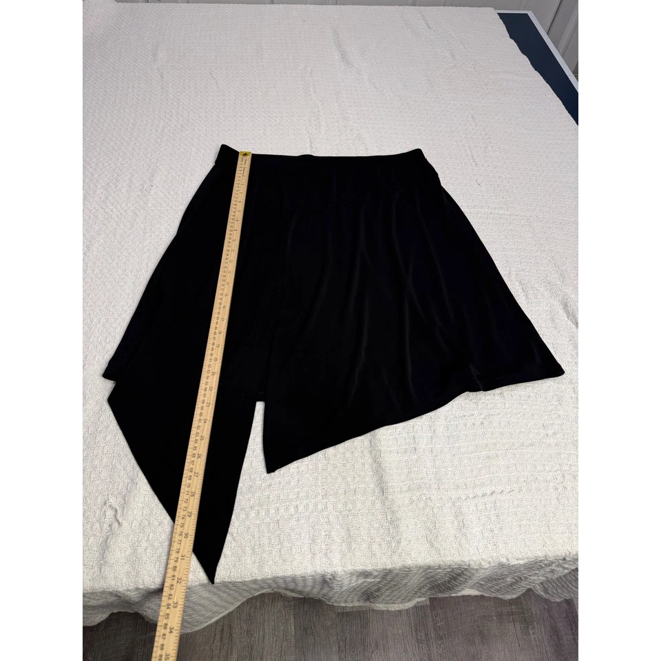 Falda midi drapeada asimétrica negra XL Simply Vera Wang para mujer Foto 3 de 4