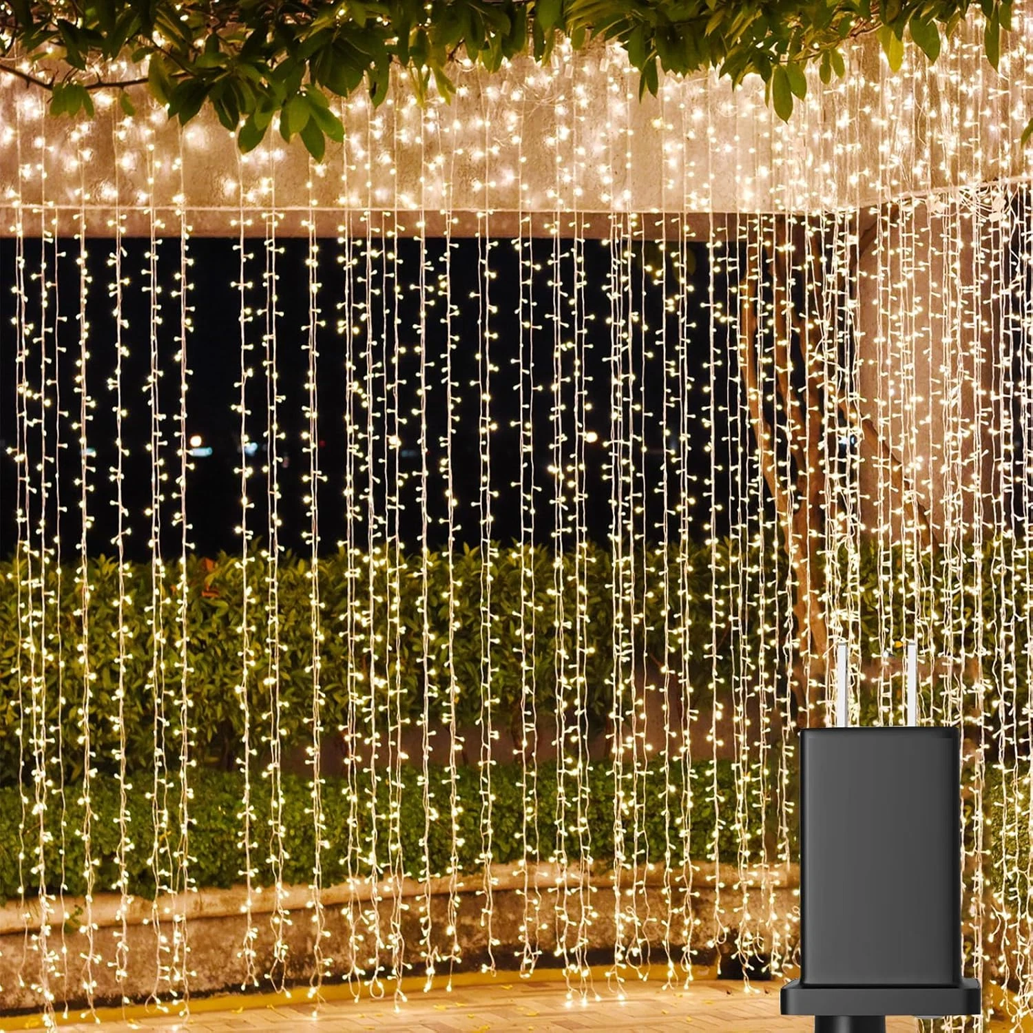 40Ft LED Curtain Lights, 800 Warm White Twinkle String Lights for Outdoor Decor