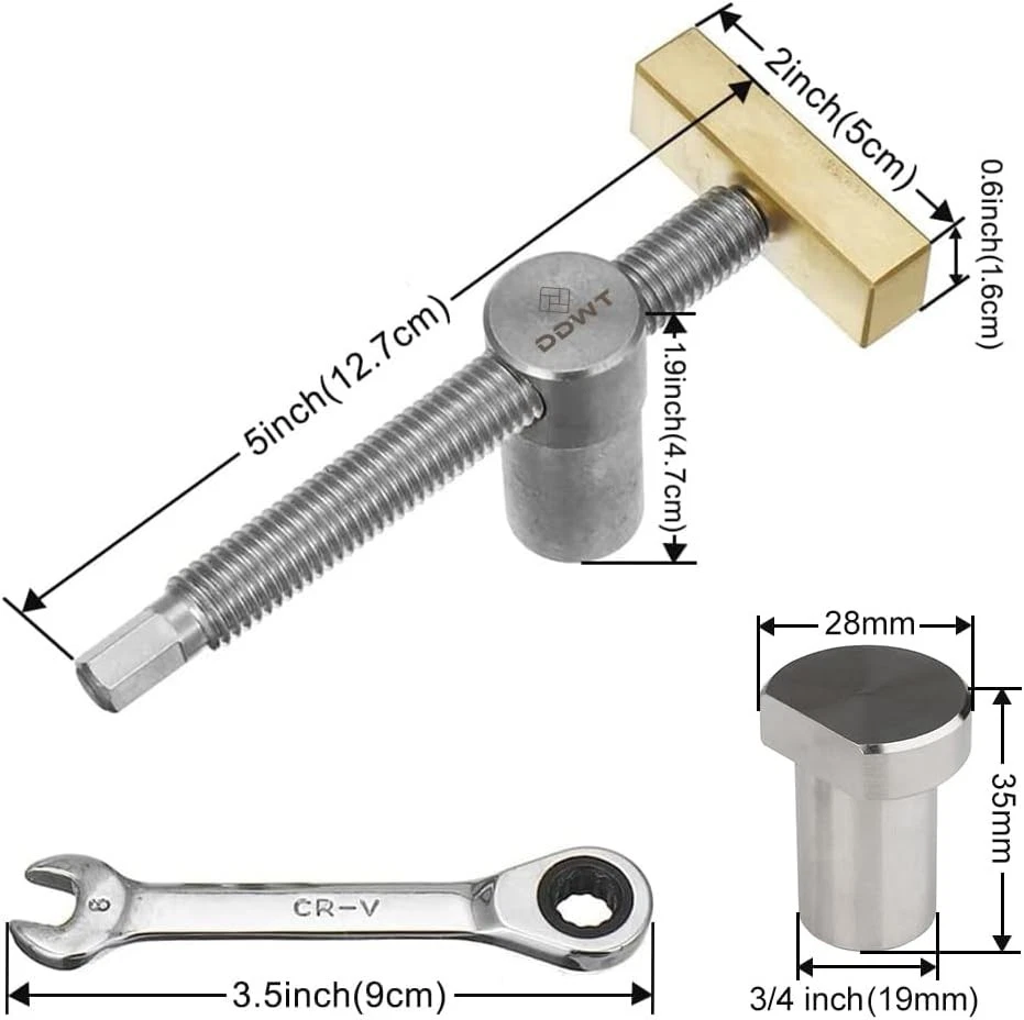 DDWT 2 Pack Bench Dog Clamp Hole with 4 Dogs Silver  - Image 3 of 4