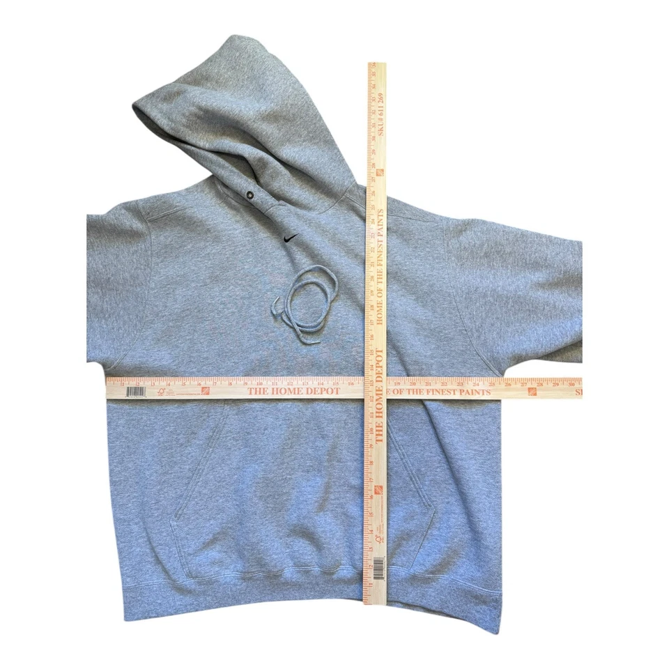 Vintage Nike Hoodie Men's XL Gray Center Swoosh 90s White Orange Tag Made in USA - Image 3 of 3