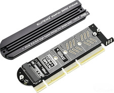 ELUTENG Nvme Pcie 5.0/4.0/3.0 Adapter Nvme M.2 SSD to Pcie X4/X8/X16 Card with A