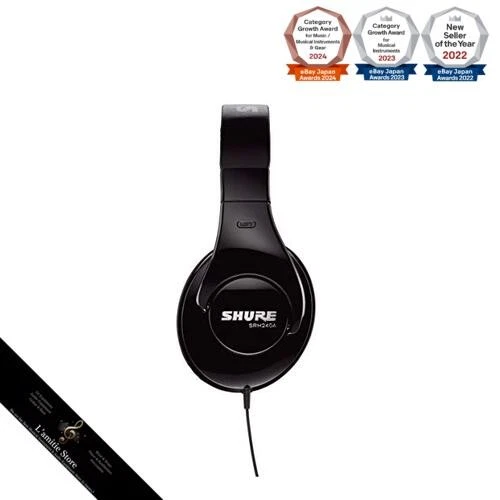 SHURE Professional Quality Headphones / SRH240A-BK-A Black: Closed-type Home - Image 3 of 4