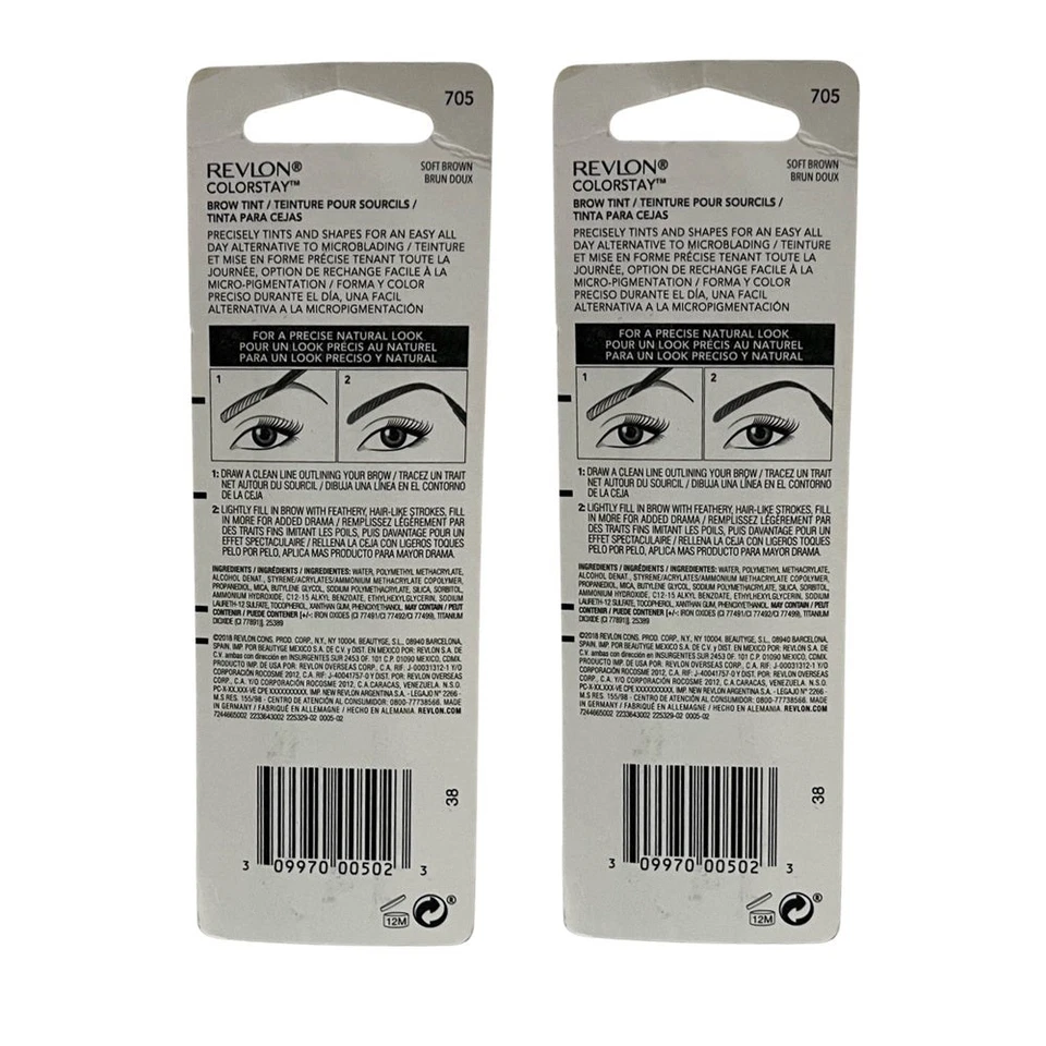 Pack of 2 Revlon Colorstay Brow Tint, Soft Brown 705 - Image 3 of 4