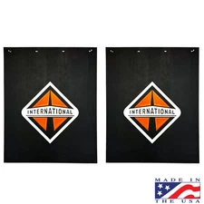 INTERNATIONAL Mud Flaps Poly-Rubber  24” X 30” INTERNATIONAL Logo (pair) Black