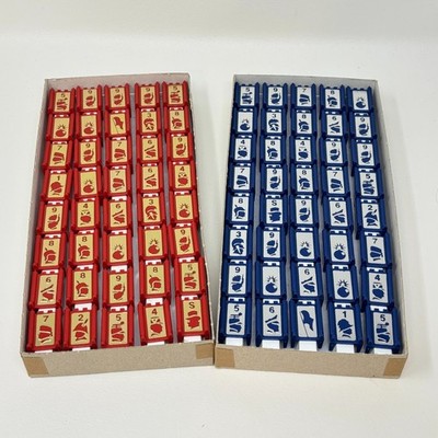 Vintage Stratego Replacement Pieces (FULL SET of 40+40 Red/Blue) 1986 Board Game