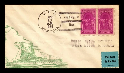 US COVER USS NEW YORK FIRST DAY NAVAL CANCEL
