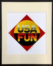 Robert Indiana - colorful large,  hand signed 16"x20" artwork,  w/certificate
