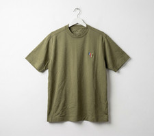 PS Paul Smith Zebra Logo Organic Cotton Crew Neck T-Shirt Mens Size M Olive
