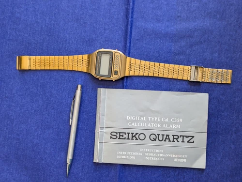 Seiko Men's Watch C359-5019 Vintage with Stylus & partial booklet. Not working