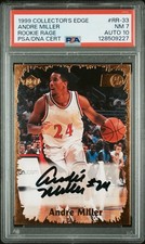 Collector's Edge 1999 Rookie Rage Andre Miller #RR-33 Rookie Auto PSA Basketball