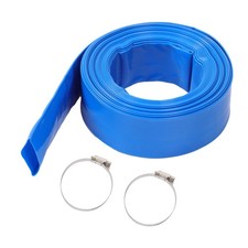 LABLT 2" x50FT Blue PVC Discharge Pool Drain Hose with Two Hose Collets