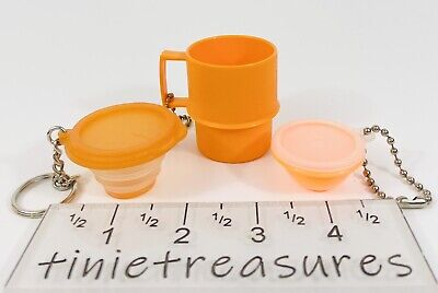 Tupperware Keychain Set Of 12 Rare New Fun Tinietreasures bottle Mug Bowl