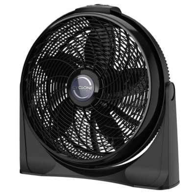 20 In 3 Speeds Cyclone Floor Fan in Black with 90 Degrees Tilt Adjustment NEW