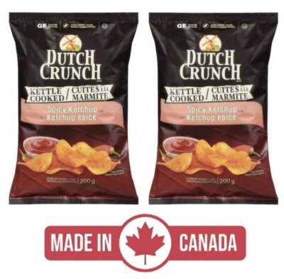 2-Pack Old Dutch Crunch Spicy Ketchup Flavour (200g) Kettle Cooked Potato Chips