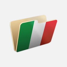Italy Folder Flag Icon Vinyl Sticker Decal