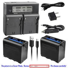 Kastar Battery LCD Dual Fast Charger for Sony NP-F570 NP-F770 NP-F960 NP-F970