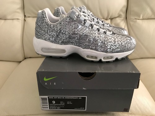 NIKE AIR MAX 95 Argento Metallizzato ANNIVERSARIO QS TAGLIA UK 8 US 9 | eBay