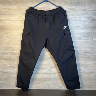 Nike Utility Cargo Pants Sportswear Woven Unlined Black Sz Large