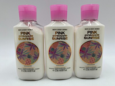 Bath & Body Works Pink Pineapple Sunrise 24 Hr Body Lotion Full Size S/3 #9086B