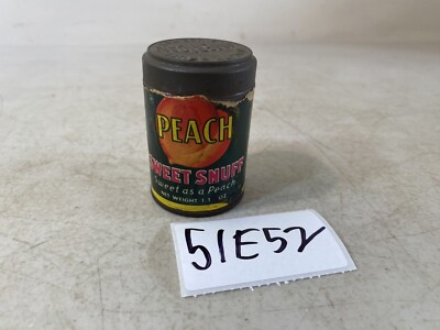 Peach Sweet Snuff Bottle Container Vintage tin can 51E52