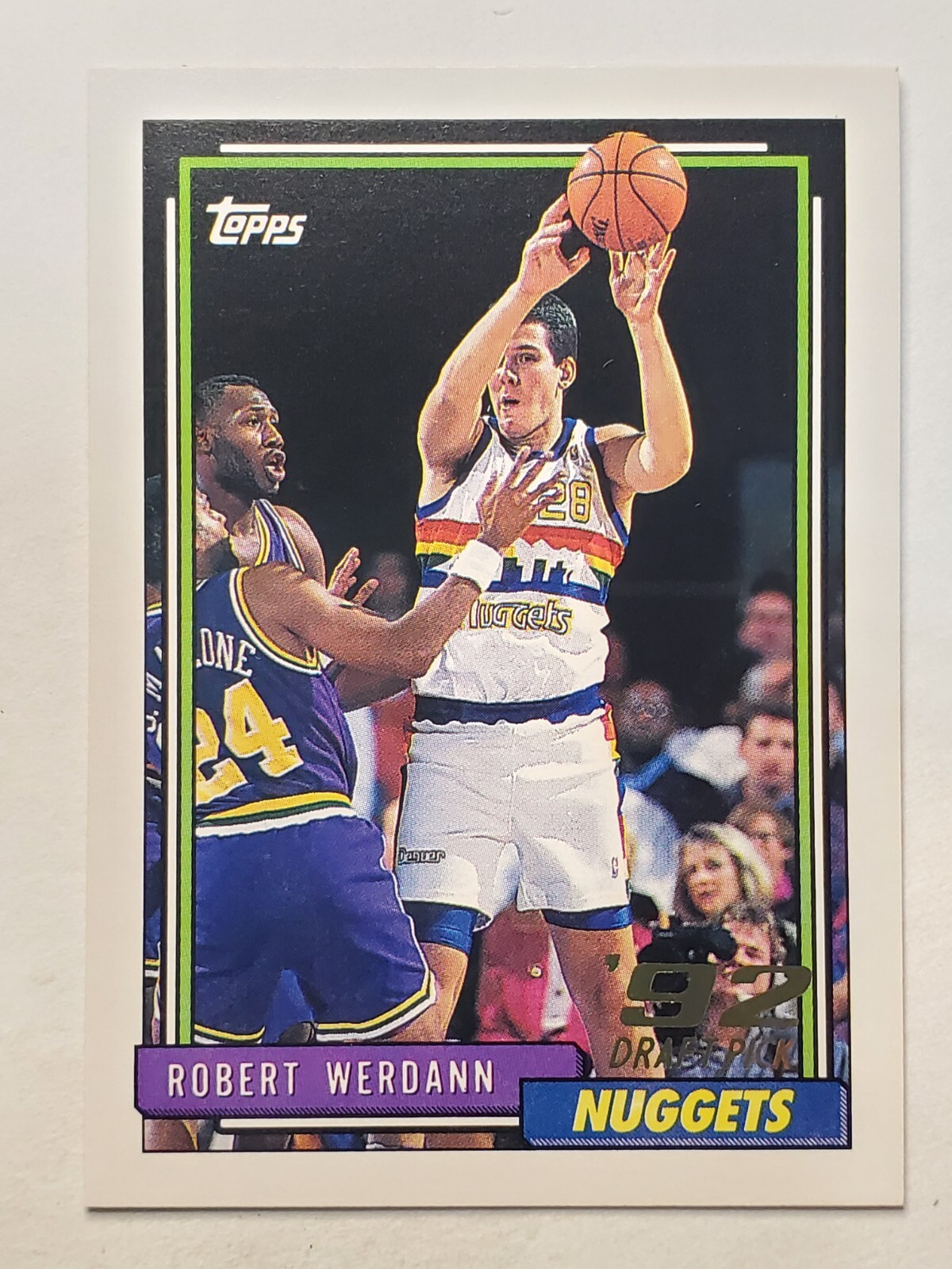 1992-93 Topps #394 Robert Werdann RC!!! ~ Denver Nuggets ROOKIE!!!