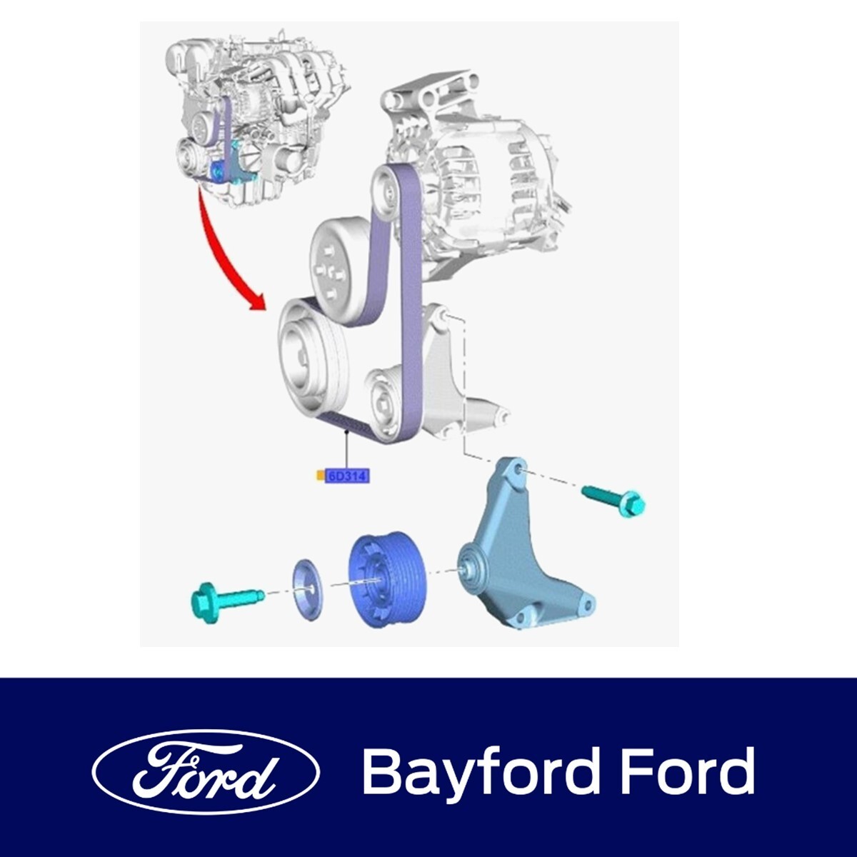 GENUINE FORD FIESTA ST WZ WS DRIVE BELTS KIT DOHC