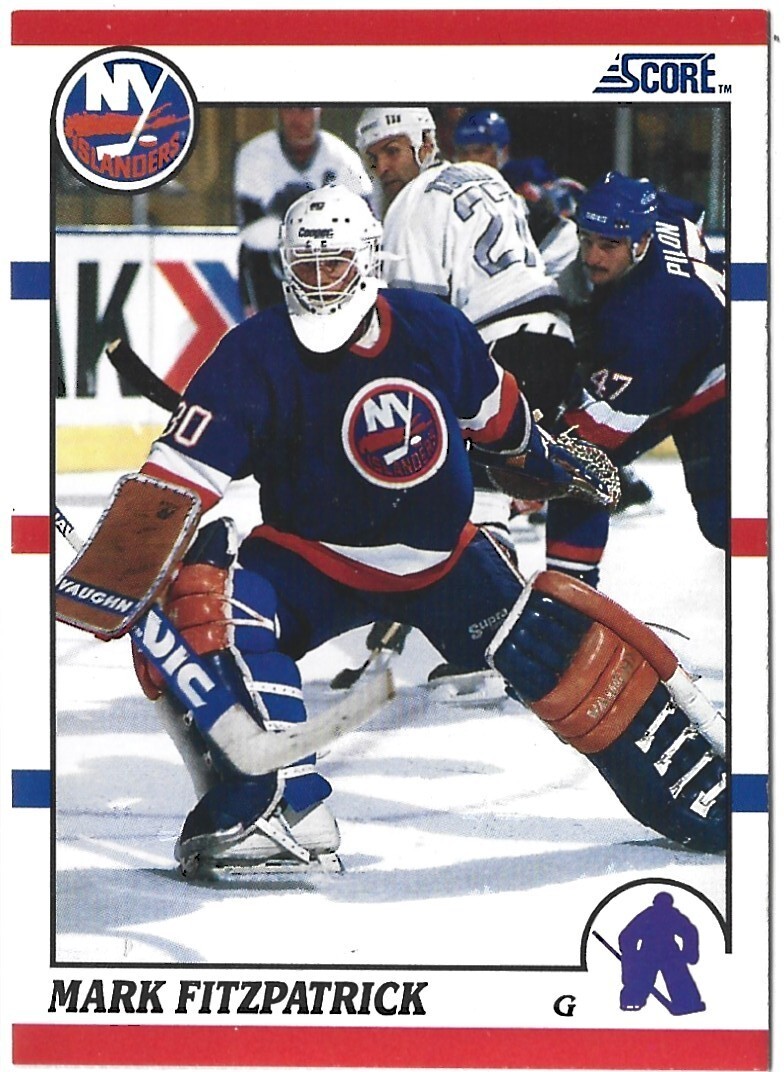 1990-91 Score Hockey NHL Mark Fitzpatrick #102 New York Islanders Trading Card