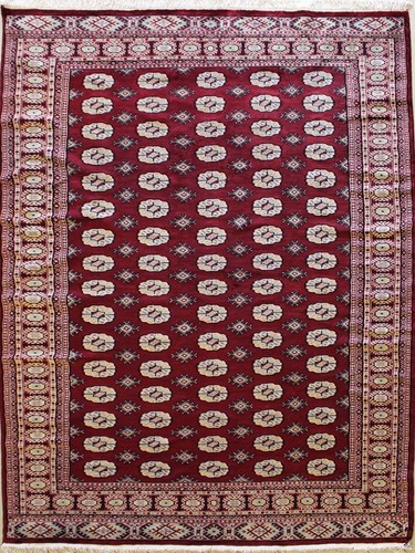 Tapis Couloir Bokhara Jaldar Rouge – 2'6 X 9'9 (76x297cm) – 100% Laine, Noué Main