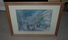 Framed Print Under Glass Renior Painting 25.5x31.5 City Street