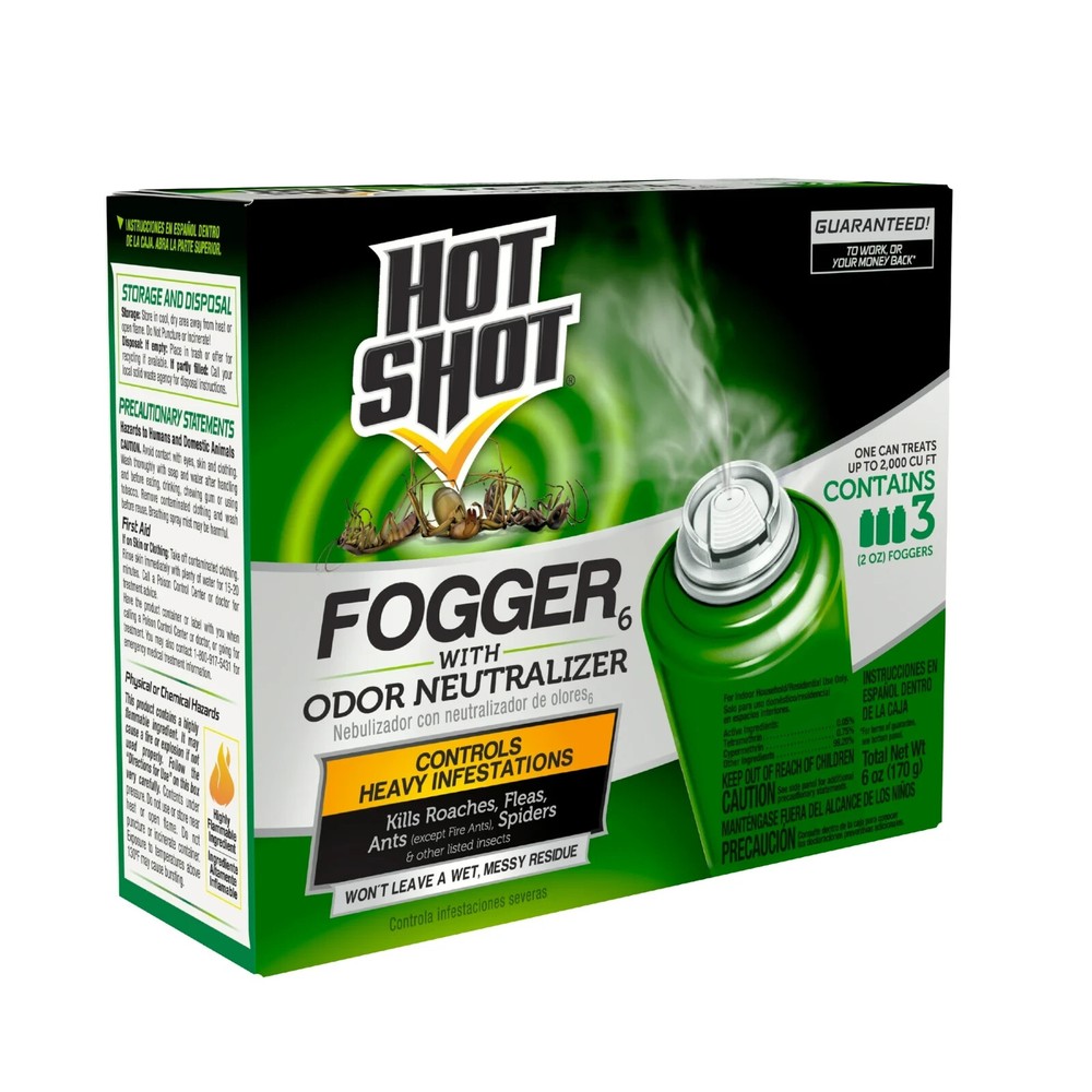Hot Shot Fogger Insecticide with Odor Bug Insect Fogger Spray 2 Ounce Cans,3 Ct