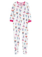 NWT Carters Girls Fleece Footed Sleeper Pajamas multicolored size 14