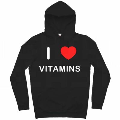 Vitamine Ich Liebe Hoodie-Pullover für Erwachsene mit langen Ärmeln