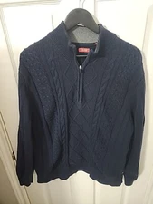 IZOD Mens 1/4 Zip Pullover Sweater Blue XXL/TTG/XXG
