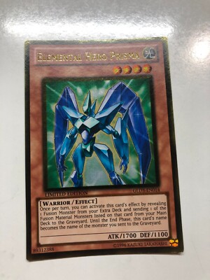 USA Seller Yugioh 1 X Elemental Hero Prisma GLD3-EN014 Limited Edition VLP / NM