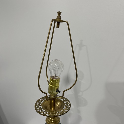 Mid-Century James Mont Style Green Marble and Bronze Column Table Lamp Art Deco - Picture 14 of 24