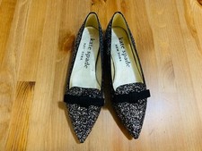 Kate Spade NY Poppy glitter upper flat ballet shoes black silver NWOB size 7.5