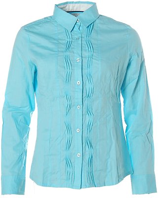 KITARO Damen Langarm Bluse Hemd 38 blau hellblau X4243