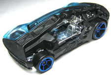 HOT WHEELS SPLIT DECISION BLACK & BLUE 1:64 DIECAST 2 3/4" CAR W CHROME INTERIOR
