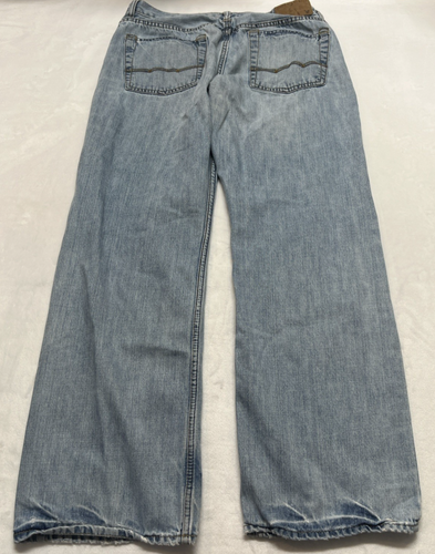 Pantalones de mezclilla American Eagle para hombre 32x32 (30) corte bota desteñido lavado claro desgastados - Imagen 15 de 16