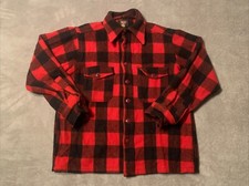 Vintage 40s 50s Woolrich Wool Buffalo Plaid Flannel Button Up Shirt Mens Large